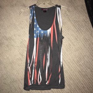 American Flag Tassel Tank Top